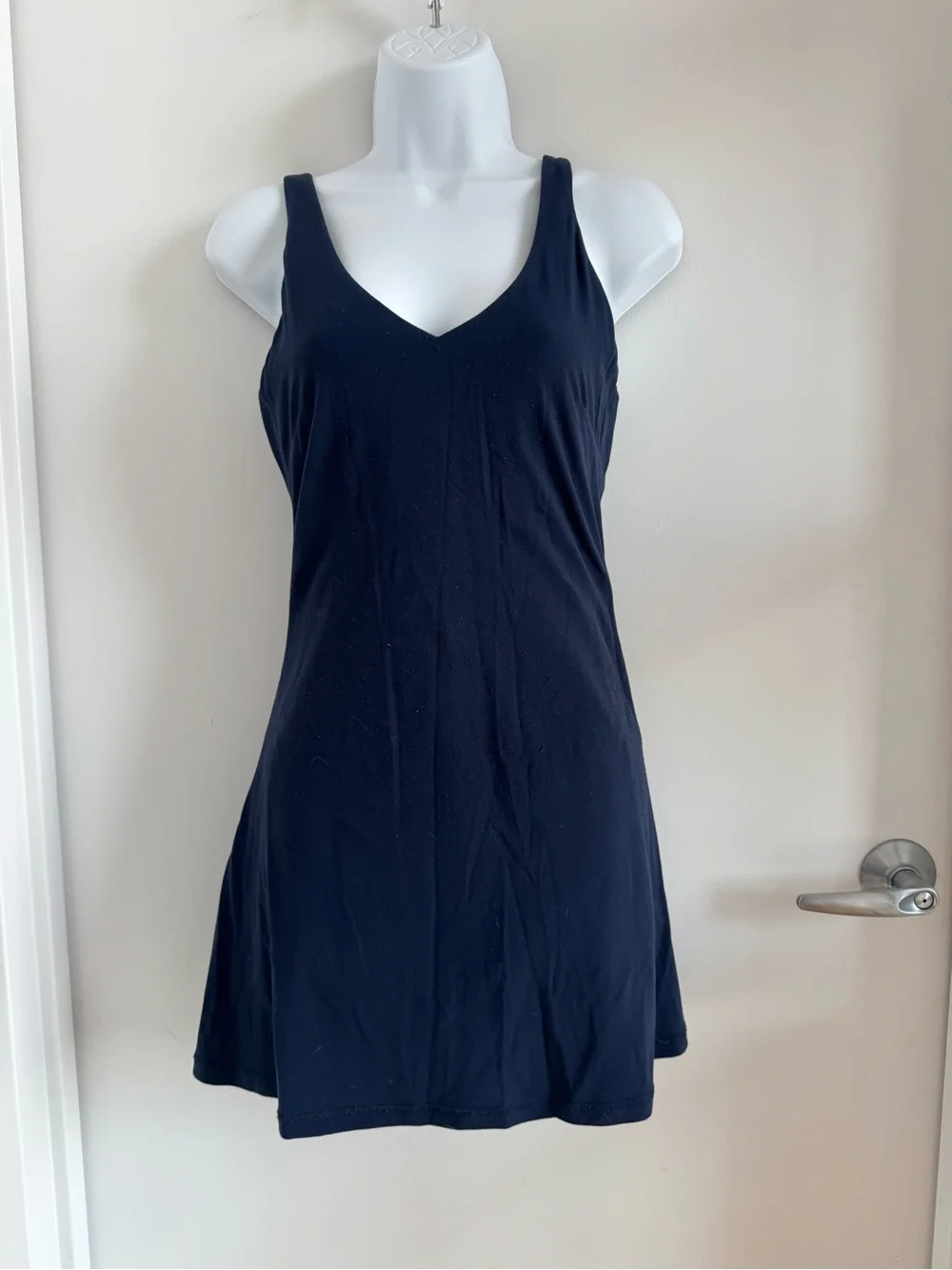 Aritzia Navy V-Neck BUTTER Athletic Tennis Dress - Picture 3 of 7